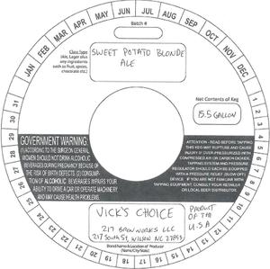 Vick's Choice Sweet Potato Blonde Ale October 2016