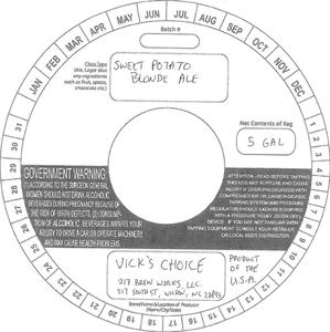 Vick's Choice Sweet Potato Blonde Ale September 2016