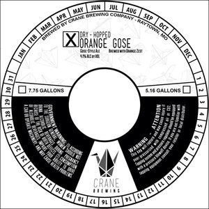 Crane Brewing Company Orange Gose Dry-hopped September 2016