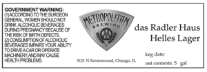 Metropolitan Brewing Helles Lager