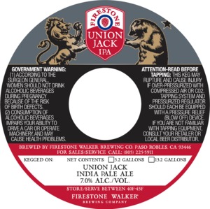 Firestone Walker Brewing Company Union Jack IPA September 2016