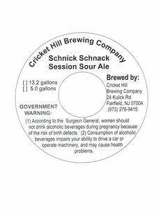Cricket Hill Brewing Company Schnick Schnack Session Sour Ale