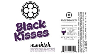 Monkish Brewing Co. Black Kisses September 2016