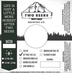 Off Trail Pale Ale September 2016