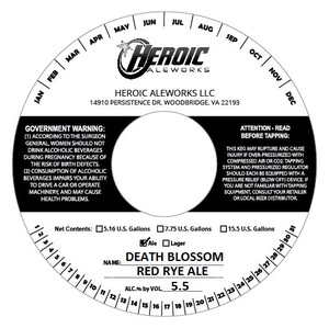Heroic Aleworks Death Blossom Red Rye Ale