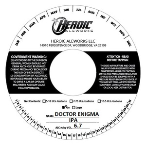 Heroic Aleworks Doctor Enigma IPA