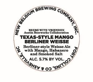 New Belgium Brewing Company, Inc. Texas-style Mango Berliner Weisse