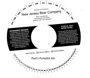 New Jersey Beer Company Paul's Pumpkin Ale