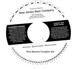 New Jersey Beer Company Pine Barrens Pumpkin September 2016