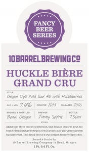 10 Barrel Brewing Co. Huckle Biere Grand Cru September 2016
