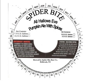 Spider Bite All Hallows Eve Pumpkin Ale With Spices September 2016