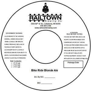 Railtown Brewing Company Bike Ride Blonde