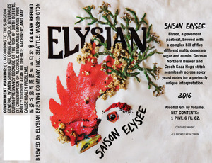 Elysianbrewing Company Saison Elysee September 2016