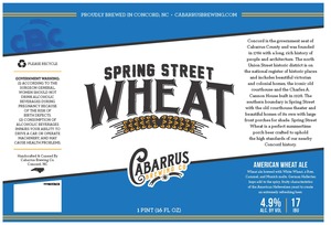 Cabarrus Brewing Co Spring Street Wheat