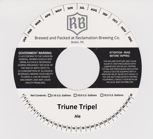 Reclamation Brewing Company Triune Tripel