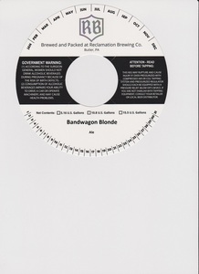 Reclamation Brewing Company Bandwagon Blonde September 2016