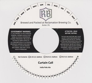 Reclamation Brewing Company Curtain Call