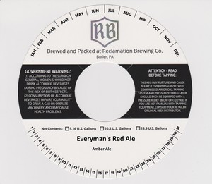 Reclamation Brewing Company Everyman's Red Ale