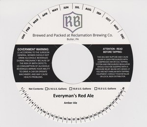 Reclamation Brewing Company Everyman's Red Ale September 2016