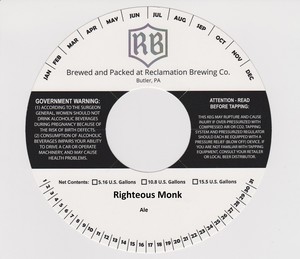 Reclamation Brewing Company Righteous Monk