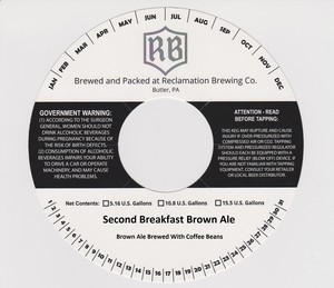 Reclamation Brewing Company Second Breakfast Brown Ale