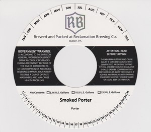 Reclamation Brewing Company Smoked Porter
