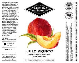 July Prince Barrel Aged Golden Ale With Peaches