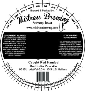 Mistress Brewing Company Caught Red Handed Red India Pale Ale