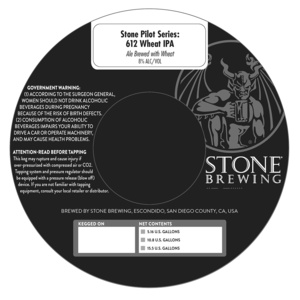 Stone Pilot Series 612 Wheat IPA September 2016