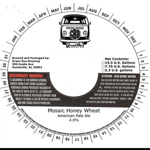 Green Bus Brewing Mosaic Honey Wheat September 2016