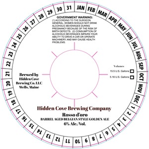 Hidden Cove Brewing Co. Rosso D'oro September 2016
