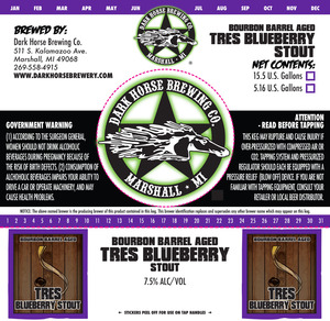 Dark Horse Brewing Company Bourbon Barrel Aged Tres Blueberry Stout
