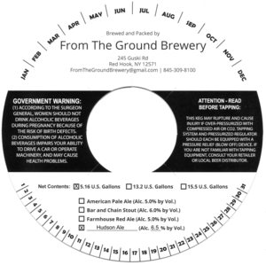 From The Ground Brewery Hudson Ale September 2016