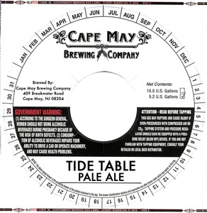 Tide Table Pale Ale September 2016