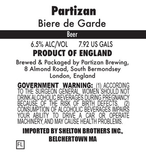 Partizan Brewing Biere De Garde September 2016