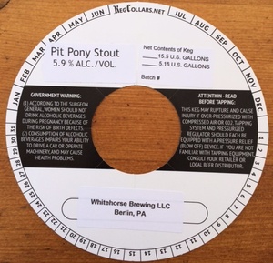 Whitehorse Brewing, LLC Pit Pony Stout September 2016