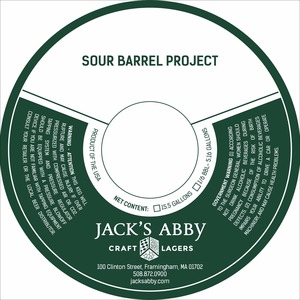 Sour Barrel Project September 2016