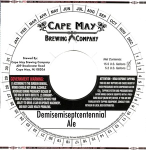 Demisemiseptcentennial Ale September 2016