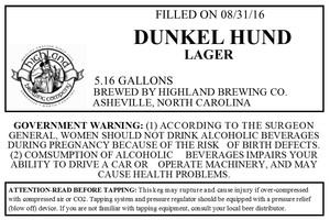 Highland Brewing Co. Dunkel Hund September 2016