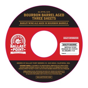 Ballast Point Bourbon Barrel Aged Three Sheets