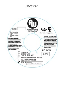 Funkwerks, Inc. Pear Saison September 2016