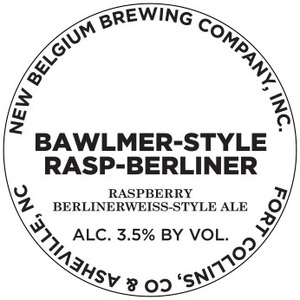 New Belgium Brewing Company, Inc. Bawlmer-style Rasp-berliner September 2016