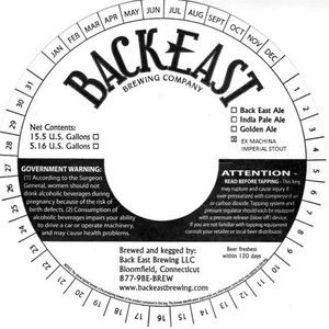 Back East Brewing September 2016