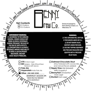 One And Done Grapefruit Session IPA September 2016