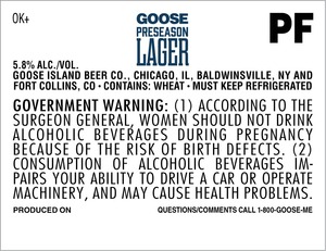 Goose Island Beer Co. Goose Preseason