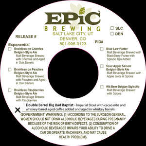 Epic Brewing Double Barrel Big Bad Baptist