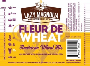 Lazy Magnolia Brewing Company Fleur De Wheat September 2016