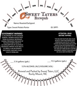 Sweet Taters Roasted Earlyport Sweet Potato Porter September 2016