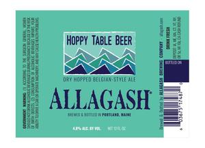Allagash Brewing Company Hoppy Table Beer September 2016