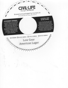 The Civil Life Brewing Co LLC Low Gear American Lager September 2016